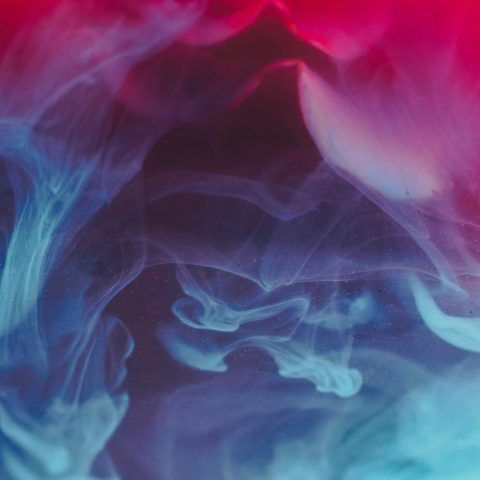 blue, red, and black smoke digital wallpaper